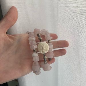 Rose Quartz Moon Bracelet